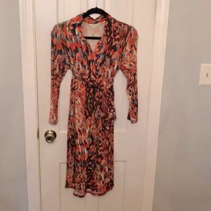 Wrap dress with tie belt